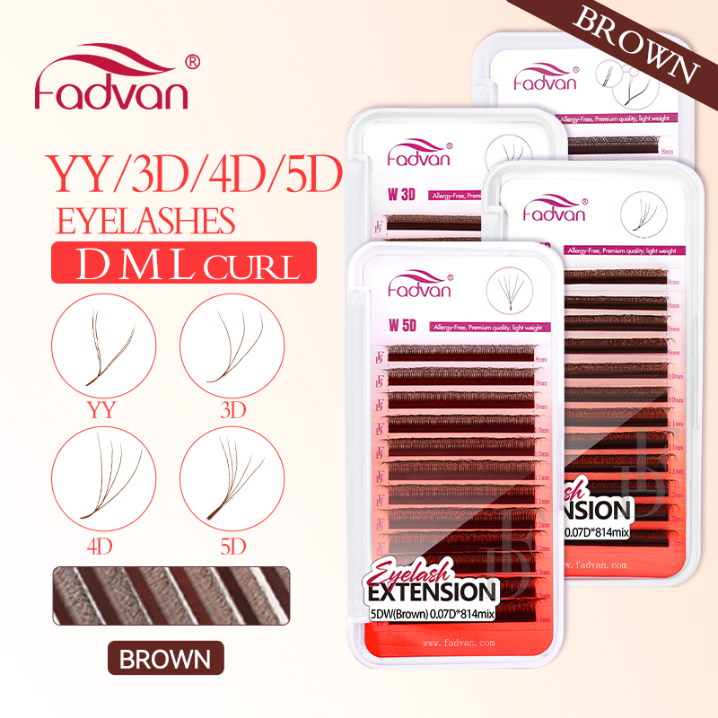 Eyelash Extension For Asian Eyes - Fadvan marrom 4d/3d/5d cílios em forma
